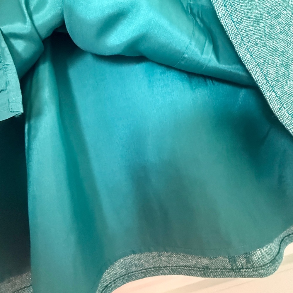 LOFT Teal Blue Green Tweed A-Line Skirt Women's Size 14 NWT - Picture 8 of 12